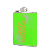 Gold "NOT TODAY!" with Silver Glitter on Green |  Flask