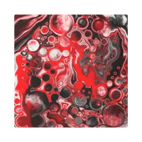 Red, White and Black Pour Painting Fluid Art   