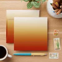 Sunset Ombre Orange White Yelow Peach Stationery Envelope