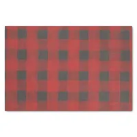 Red Buffalo plaid big checkers Tissue Paper