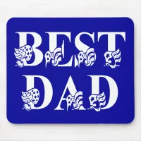 Best Dad with Flags White Text Mouse Pad