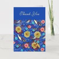 Tropical Birds Floral Botanical Thank You Card