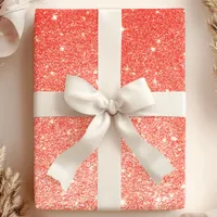 Shimmering Red Ombre Glitter Wrapping Paper