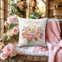 Blessings Fall Floral Throw Pillow