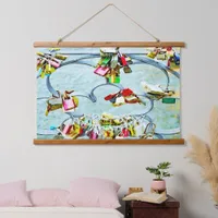 Abstract love locks, modern  hanging tapestry