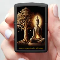 Buddha under a glowing tree  zippo lighter