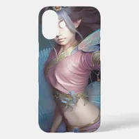 Japanese Fairy pink and light blue Fantasy AI Art iPhone 16 Plus Case