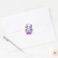 Cute bunny Happy Easter | Classic Round Sticker