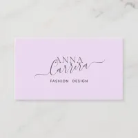 Minimal Luxury Boutique Purple Modern Calligraphy Business Card