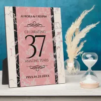 Elegant 37th Alabaster Wedding Anniversary Plaque