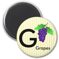 "Letter G" is for grapes children's Magnet