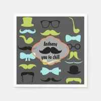 Little Man Hipster Mustache Birthday Party Napkins