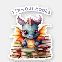 *~* Whimsical Baby Dragon READING devouring AP88 Sticker