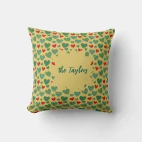 Pattern Filled Hearts Throw Pillow