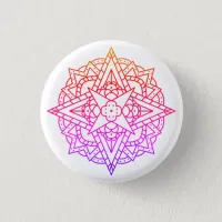 Rainbow Mandala Geometrical Design Button