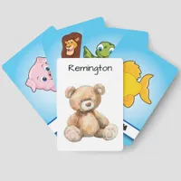 Cute Whimsical Teddy Bear Unicorn Matching Game Cards