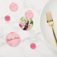 Personalized Photo and Pink Sweet 16 Birthday Confetti