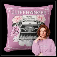 Funny Typography Writer's Gift Girly Pink Floral   Throw Pillow
