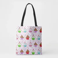 Cute Whimsical Cupcakes and Candy Sprinkles Tote Bag