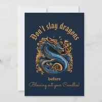 Chinese Dragon Royal Blue And Golden Colors