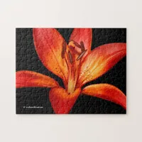 Beautiful Red Orange Asiatic Lily Gran Paradiso Jigsaw Puzzle