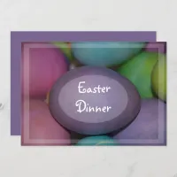 Colored Eggs Easter Dinner Invitation