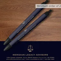 Elegant Navy Justice Scale Logo Gold Pen