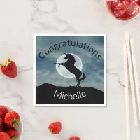 Unicorn Silhouette Moon General Congratulations Napkins