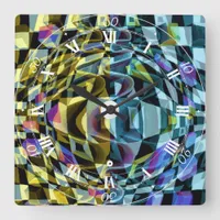 Optical Illusion Distortion Dynamic Abstract Square Wall Clock