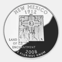 Faux New Mexico State Quarter Classic Round Sticker