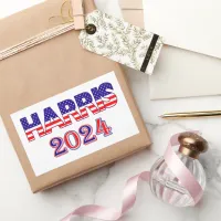 Harris 2024 President Democrat USA Flag Text Rectangular Sticker