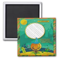 Halloween Jack o' Lantern Wizard Add Photo Frame Magnet