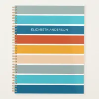 Modern Retro Sunset Stripes Personalized  Planner