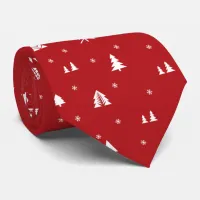 Christmas Trees and Snowflakes Neck Tie