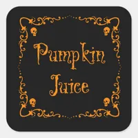 Halloween Potion Ingredients Pumpkin Juice Square Sticker