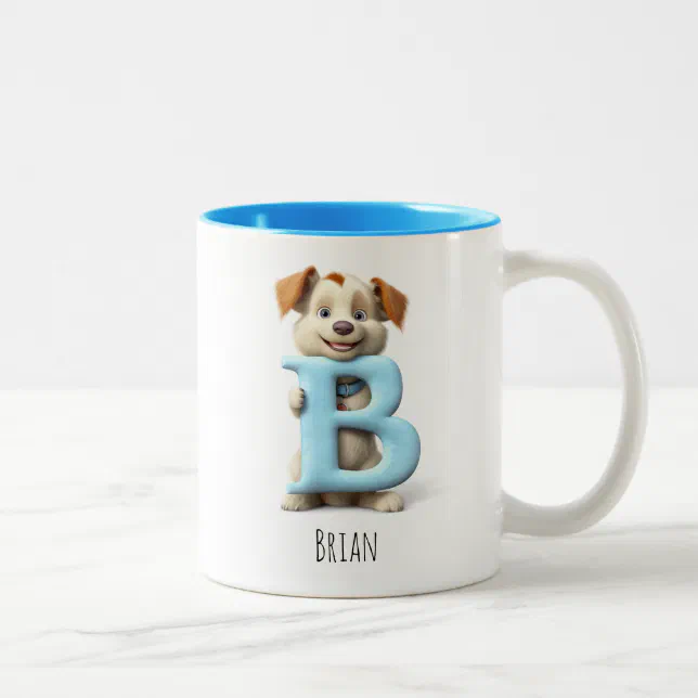 Letter B Dog Alphabet Monogram Coffee Mug
