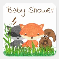 Baby Shower Animal Woodland Creature Sticker