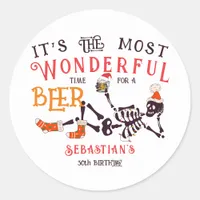 Christmas July Skeleton Summer Ween Beer Birthday Classic Round Sticker