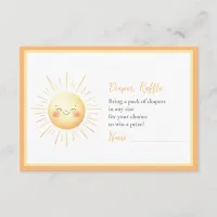 Cute Sunshine Themed Diaper Raffle Baby Shower Enclosure Card