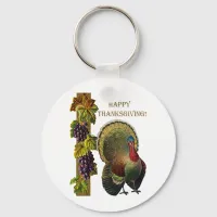 Vintage Happy Thanksgiving Turkey Keychain