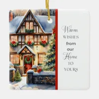 Cottage Snowy Christmas Cottage Ornament