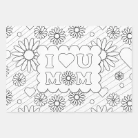 Mother's Day Coloring Pages Wrapping Paper Sheets