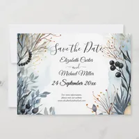 Ethereal Delicate Watercolor Serene Foliage   Save The Date