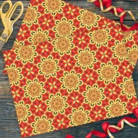 Red Yellow & Orange Mosaic Geometric Pattern Tissue Paper