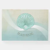 Beach House Clam Shell Aqua Blue ID623 Guest Book