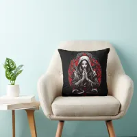 Serpent Priestess of the Shadow Grove Throw Pillow