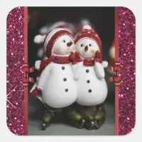 Cute Snowmen Christmas Sticker