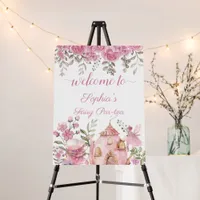 Tea Party Fairy Girl Blush Pink Flowers Birthday Foam Board