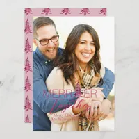 Merrier Together  Script Pagoda 1-Photo Christmas  Holiday Card