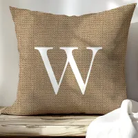 Rustic Burlap Custom Monogrammed Throw Pillows